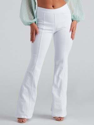 High Rise Flared Denim Jeggings