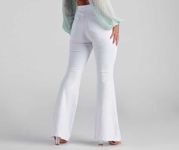 High Rise Flared Denim Jeggings - Image 3