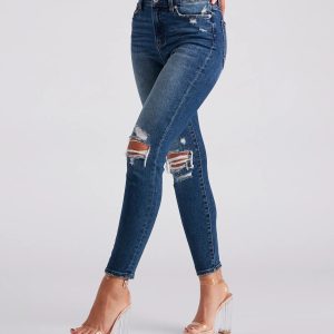 Taylor High-Rise Destructed Skinny Ankle Jeans by Windsor Denim