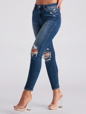 Taylor High-Rise Destructed Skinny Ankle Jeans by Windsor Denim