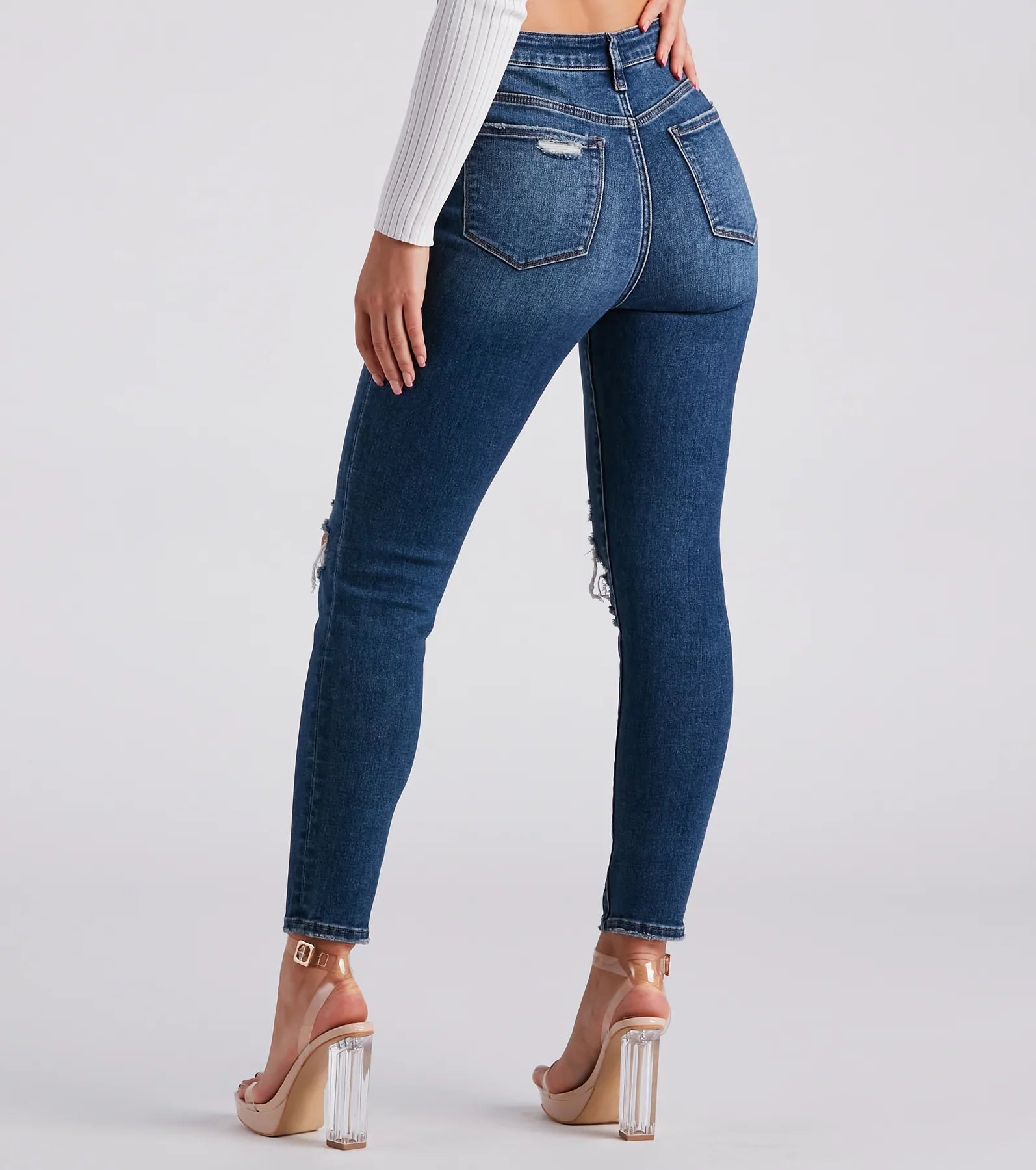 Taylor High-Rise Destructed Skinny Ankle Jeans by Windsor Denim - Image 3