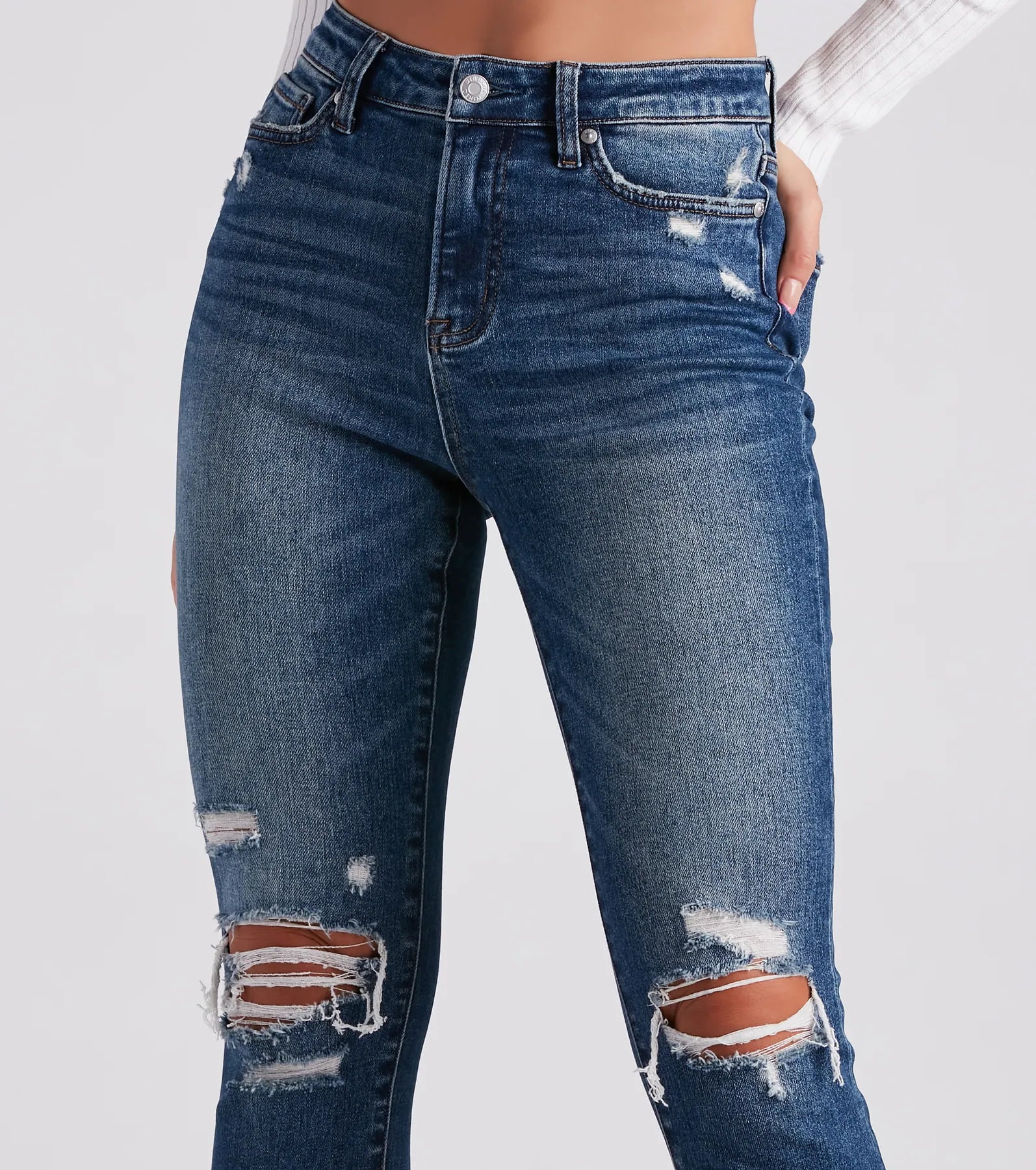 Taylor High-Rise Destructed Skinny Ankle Jeans by Windsor Denim - Image 4