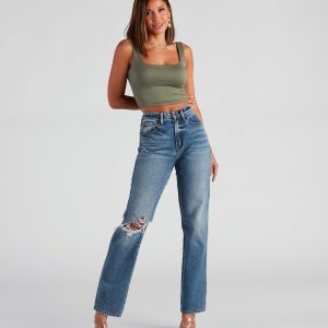 Jay High-Rise Straight Denim Jeans