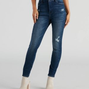 Taylor High-Rise Destructed Skinny Ankle Jeans by Windsor Denim