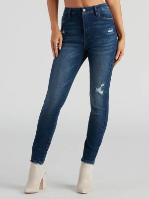 Taylor High-Rise Destructed Skinny Ankle Jeans by Windsor Denim