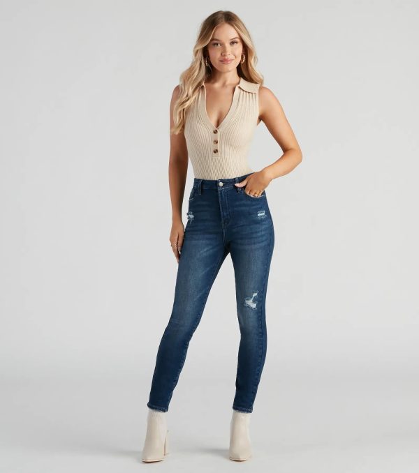 Taylor High-Rise Destructed Skinny Ankle Jeans by Windsor Denim - Image 3