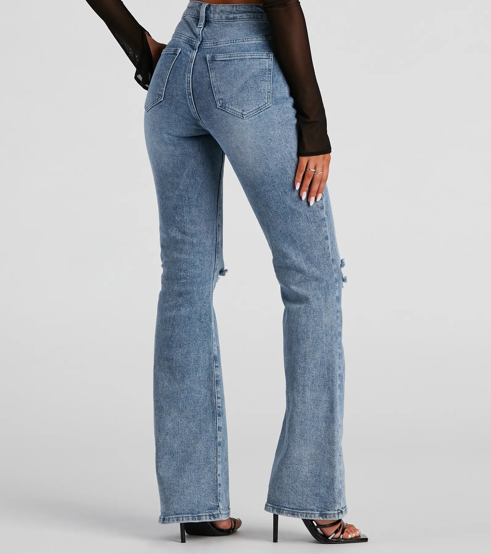 New Places High Rise Flare Denim Jeans - Image 3
