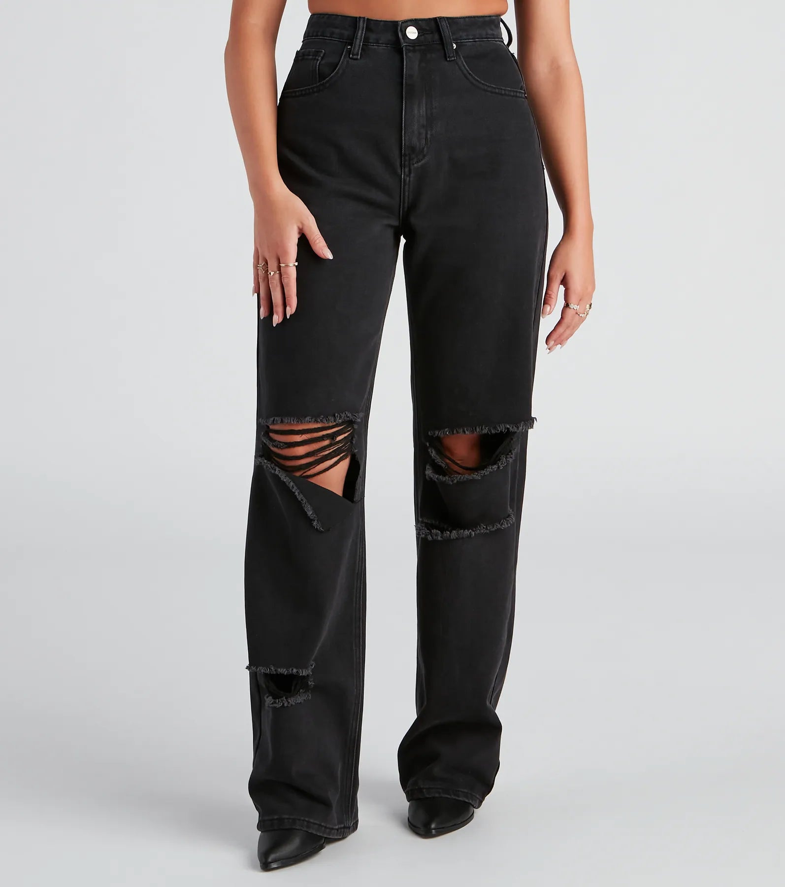 Effortless Edge Wide-Leg Denim Jeans - Image 2