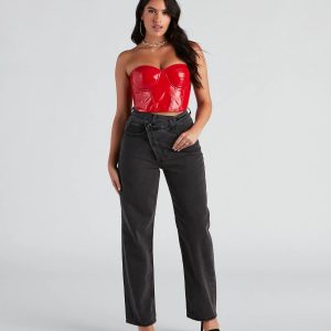 Stretch The Rules High Rise Straight Leg Denim Jeans
