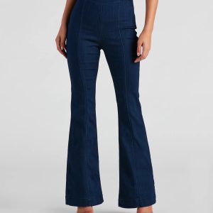 Slay In High-Rise Flare Denim Pants