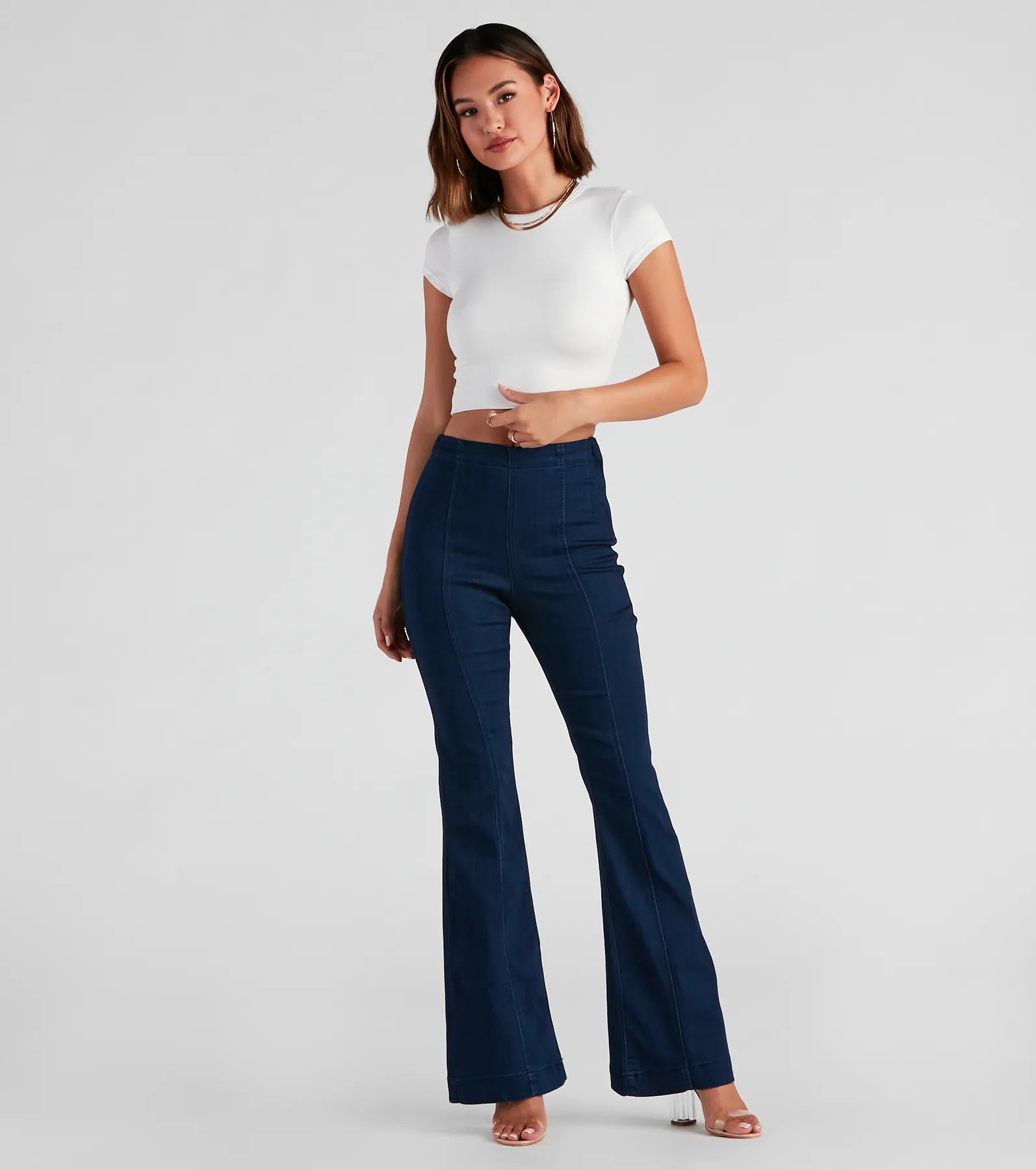 Slay In High-Rise Flare Denim Pants - Image 2