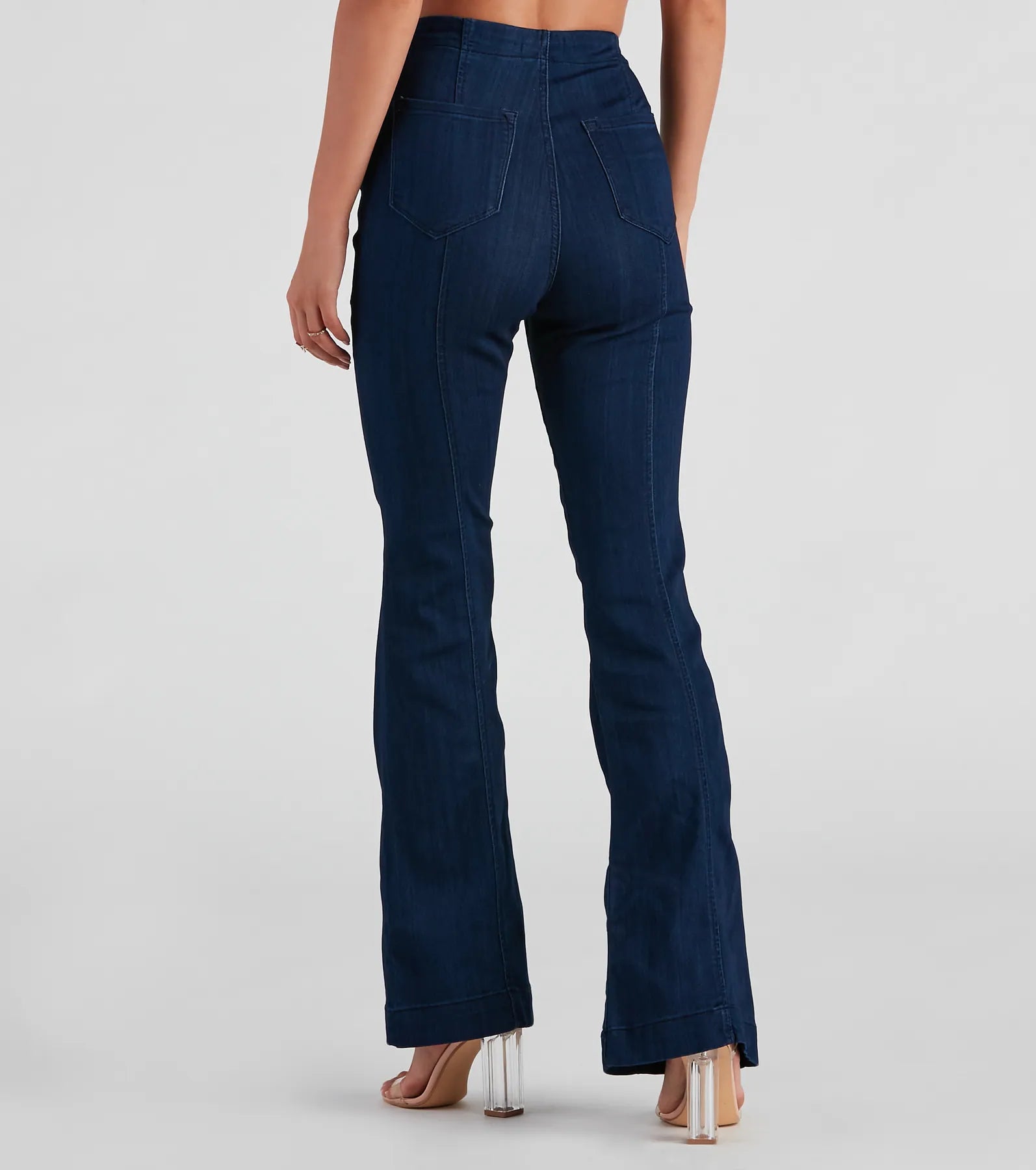 Slay In High-Rise Flare Denim Pants - Image 3