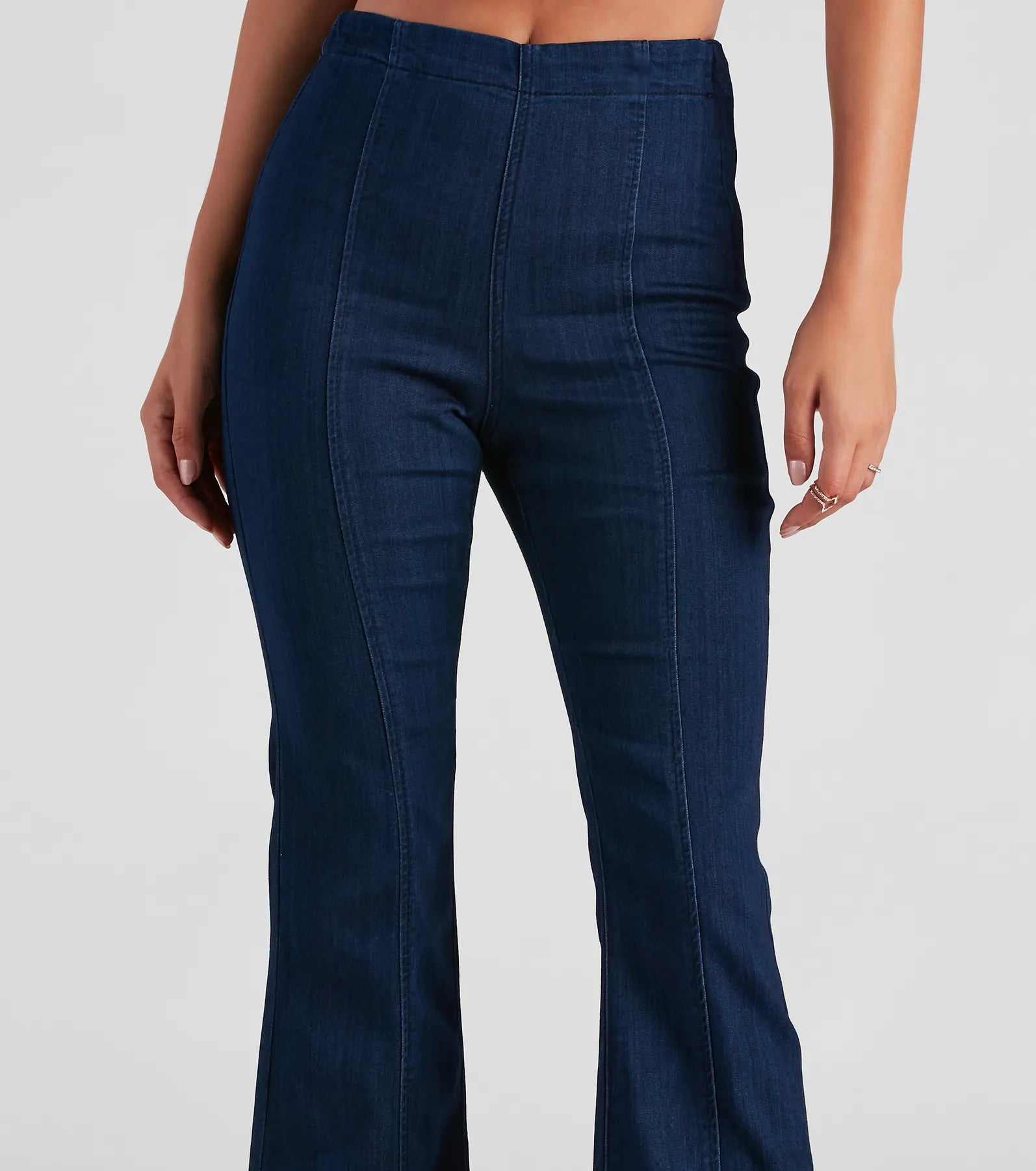 Slay In High-Rise Flare Denim Pants - Image 4
