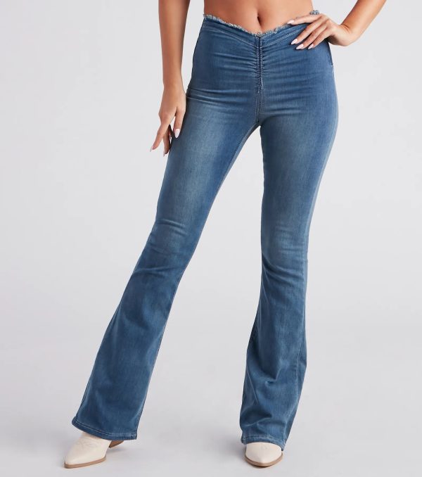 Totally Trendy Frayed Low-Rise Flare Jeans - Image 2