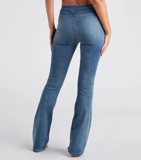 Totally Trendy Frayed Low-Rise Flare Jeans - Image 3