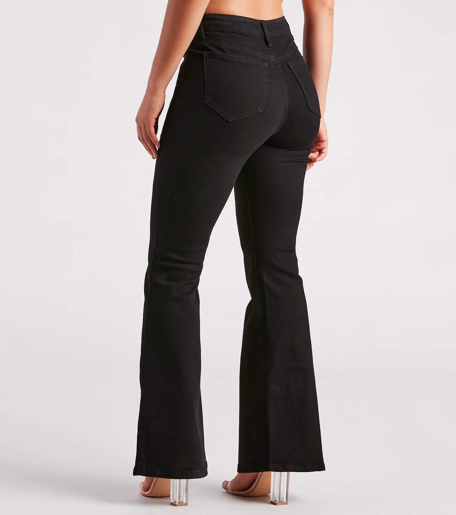 Bri High-Rise Lace-Up Flare Jeans By Windsor Denim - Image 7