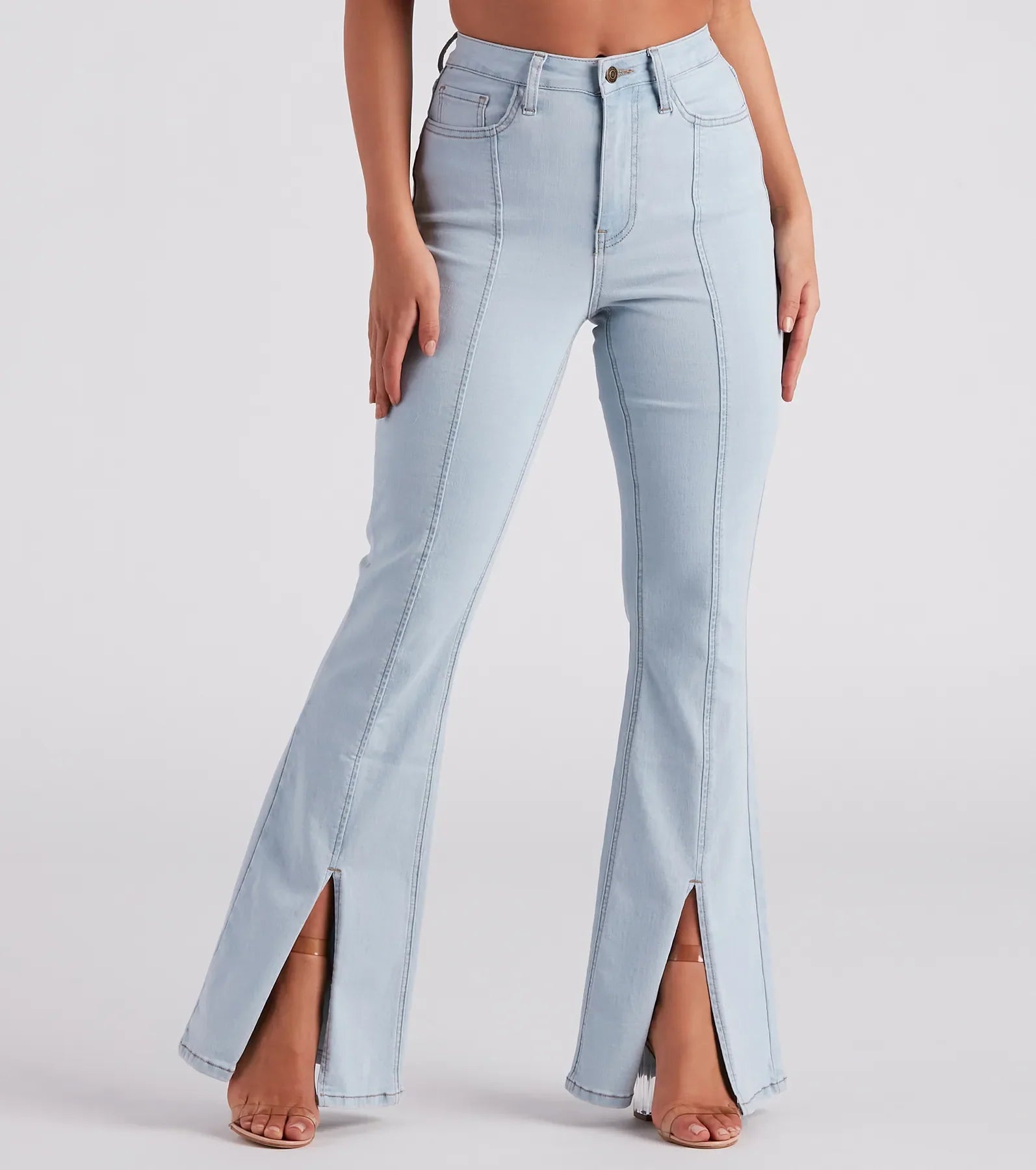 Bri High-Rise Split Hem Flare Jeans by Windsor Denim - Image 2