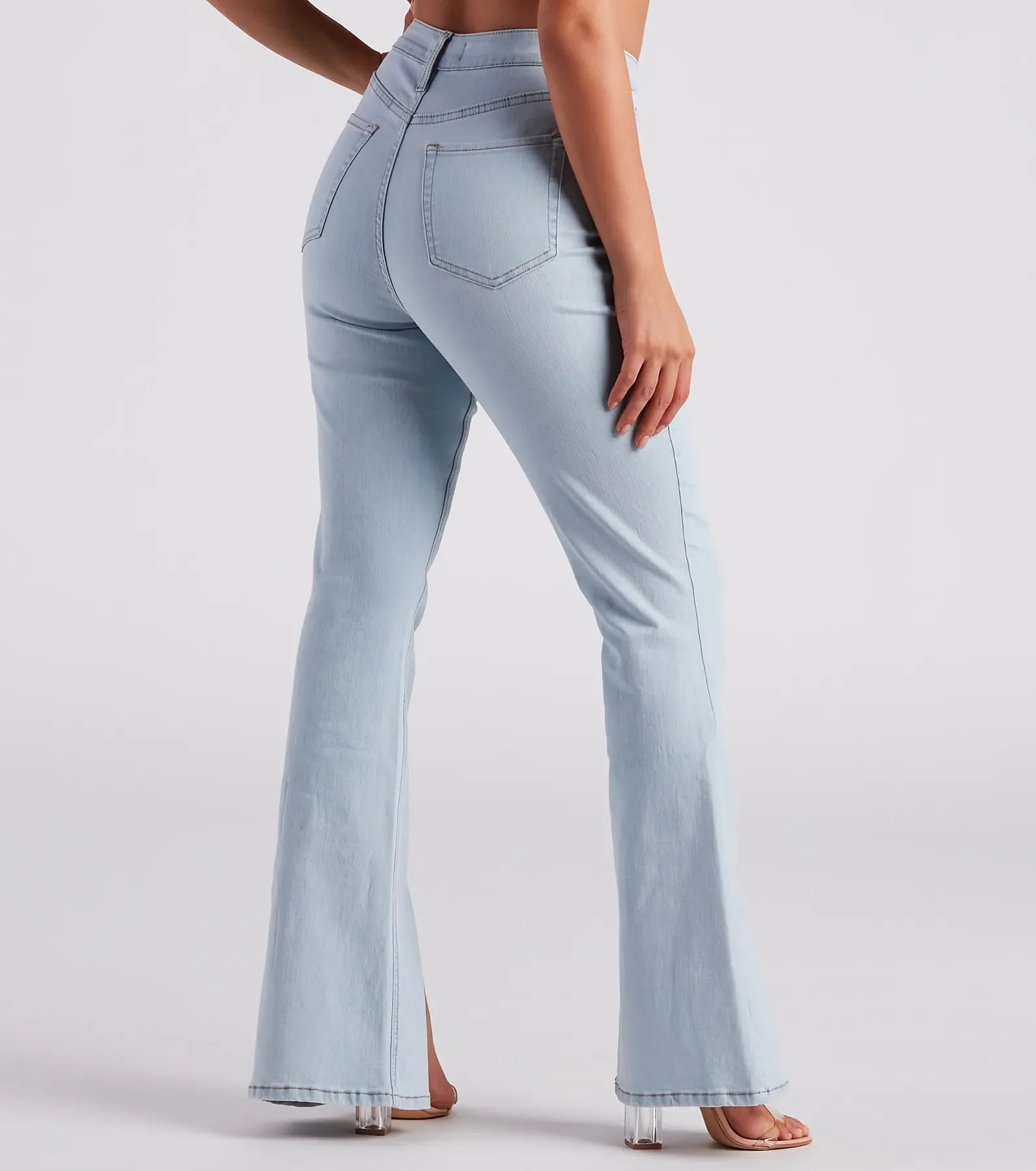Bri High-Rise Split Hem Flare Jeans by Windsor Denim - Image 3