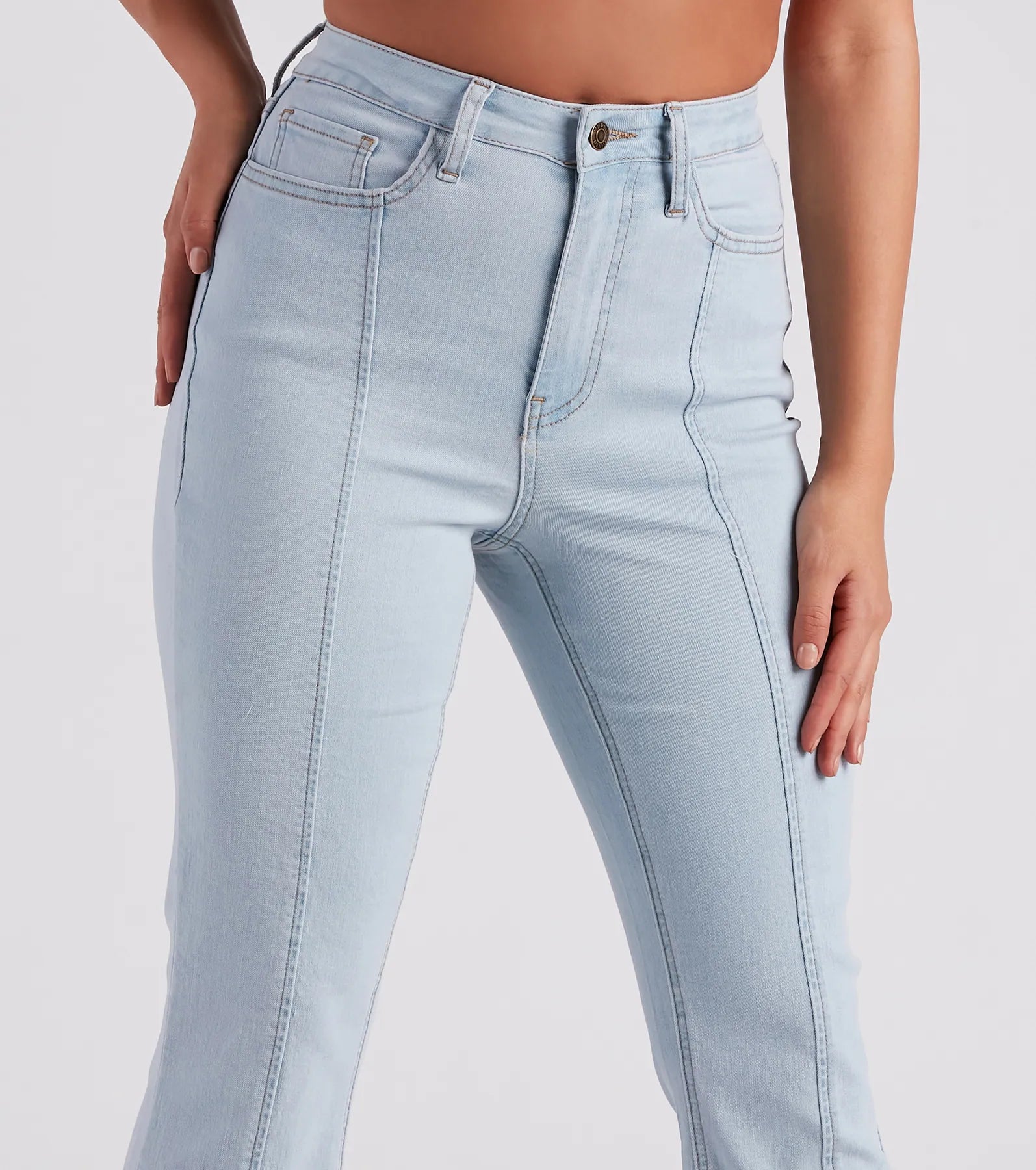Bri High-Rise Split Hem Flare Jeans by Windsor Denim - Image 4