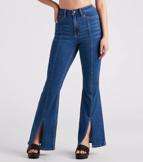 Bri High-Rise Split Hem Flare Jeans by Windsor Denim - Image 5