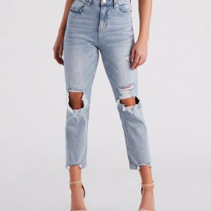 High-Rise Straight Cropped Jeans by Windsor Denim
