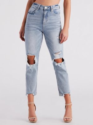 High-Rise Straight Cropped Jeans by Windsor Denim