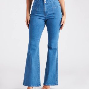 Bri High-Rise Button-Up Flare Jeans by Windsor Denim