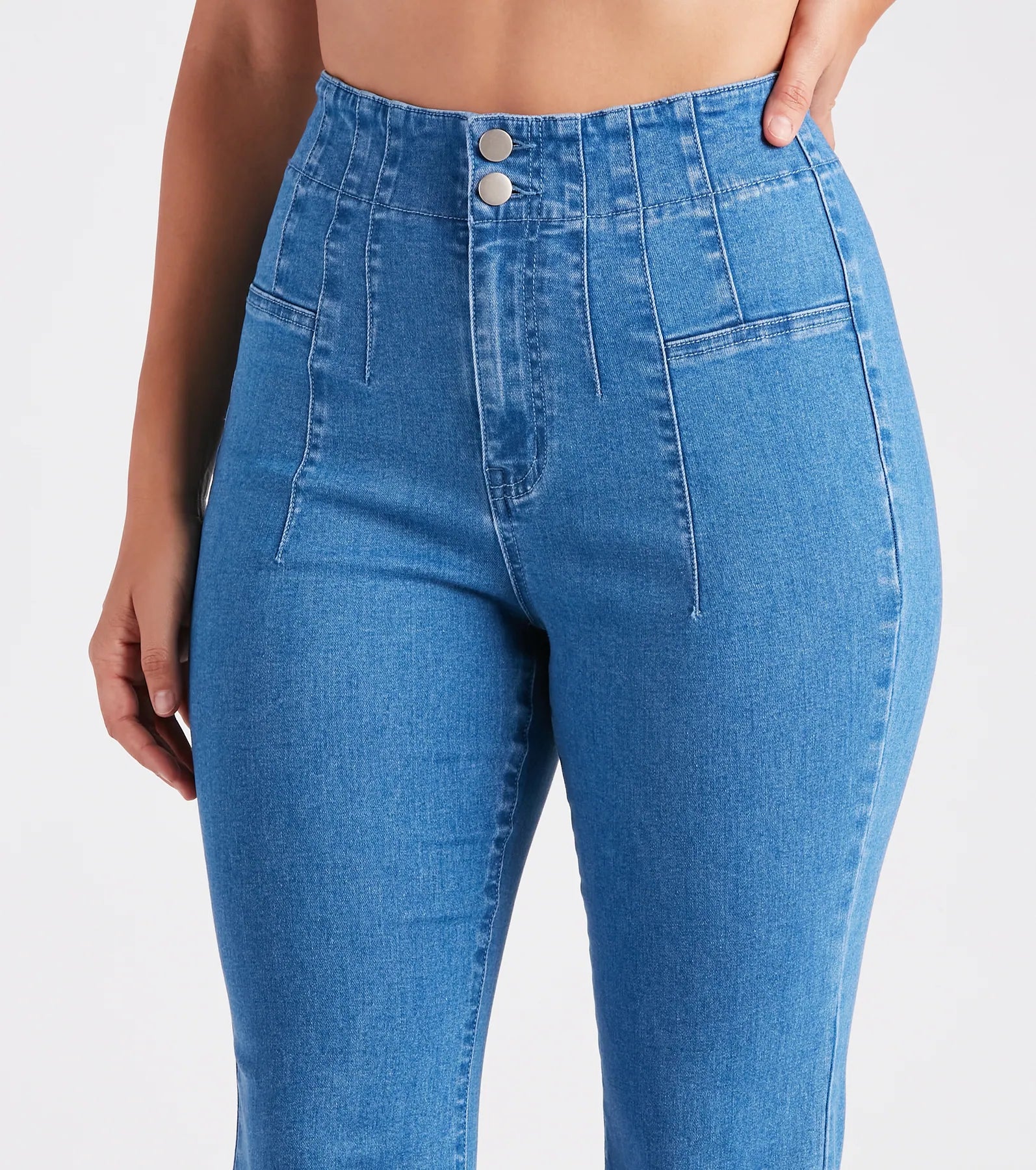 Bri High-Rise Button-Up Flare Jeans by Windsor Denim - Image 4