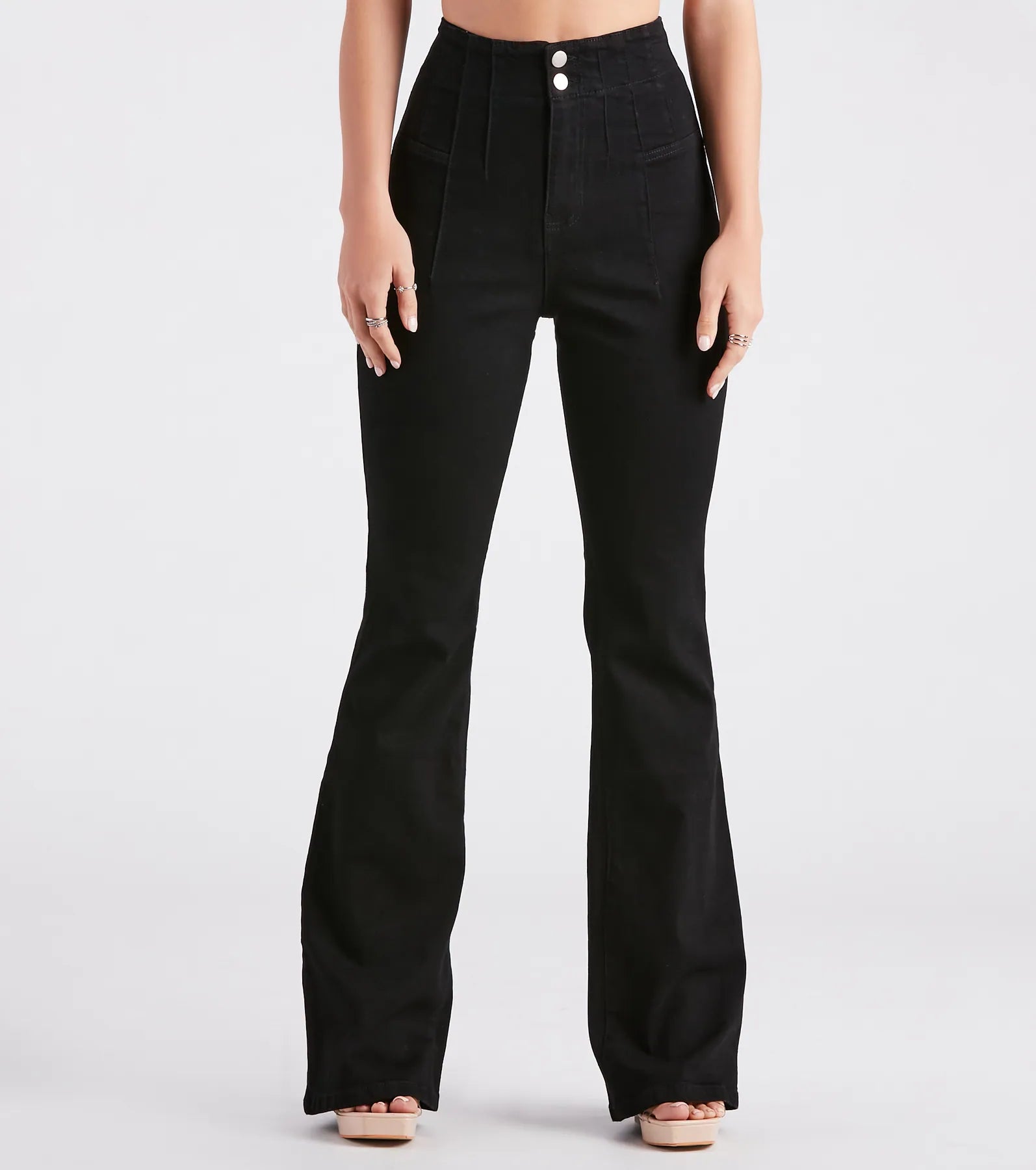 Bri High-Rise Button-Up Flare Jeans by Windsor Denim - Image 5