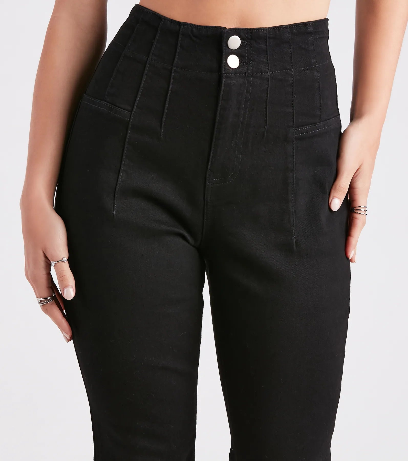 Bri High-Rise Button-Up Flare Jeans by Windsor Denim - Image 8