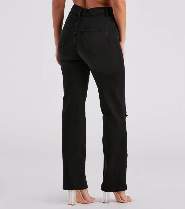There She Goes High-Rise Slit Boyfriend Jeans - Image 3