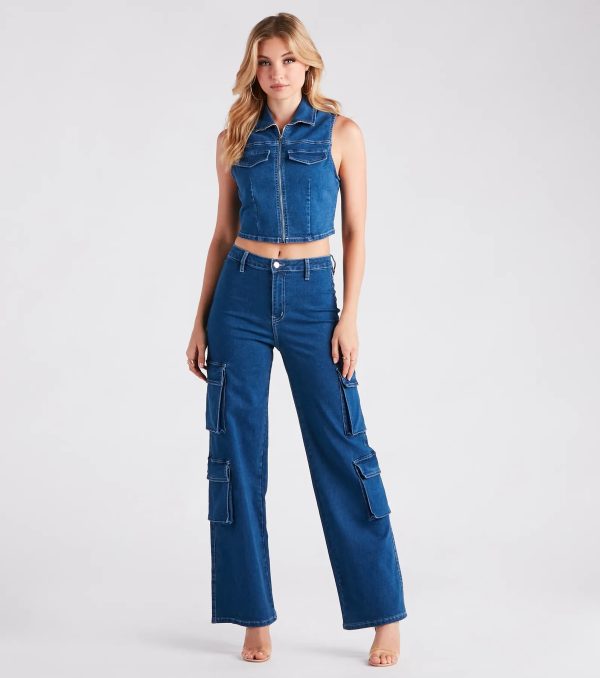 Cutie In Charge Wide Leg Denim Pants - Image 2