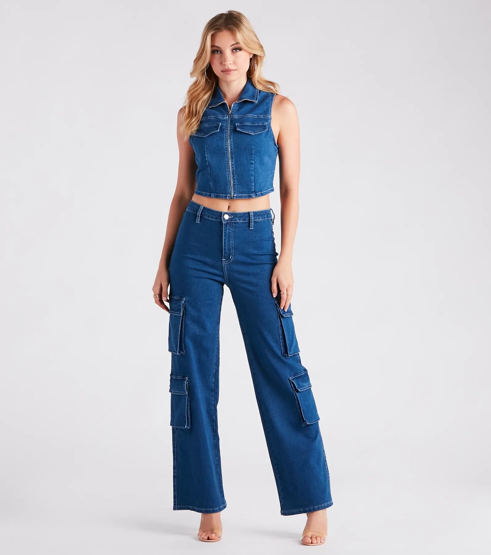 Cutie In Charge Wide Leg Denim Pants - Image 2