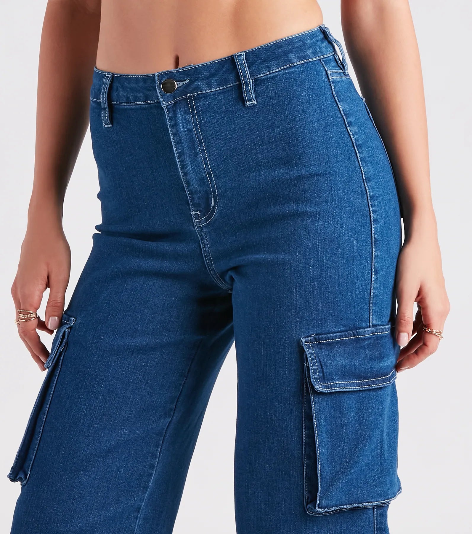 Cutie In Charge Wide Leg Denim Pants - Image 4