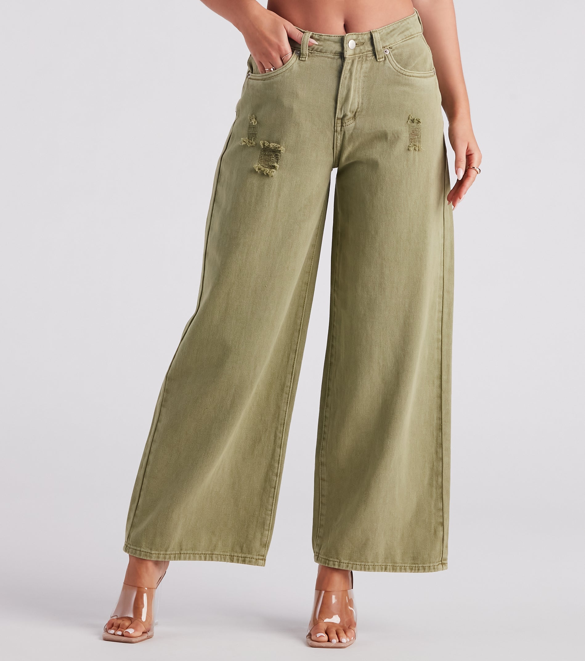 Good Angle Mid Rise Wide-Leg Denim Jeans - Image 2