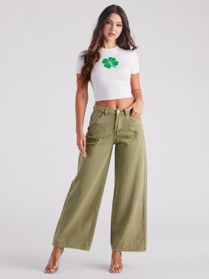 Good Angle Mid Rise Wide-Leg Denim Jeans