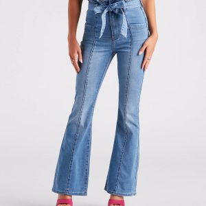 Pep Me Up Paperbag Flare Denim Jeans