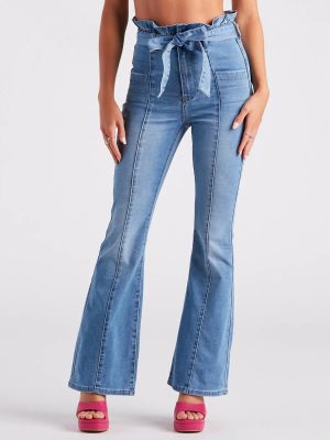Pep Me Up Paperbag Flare Denim Jeans