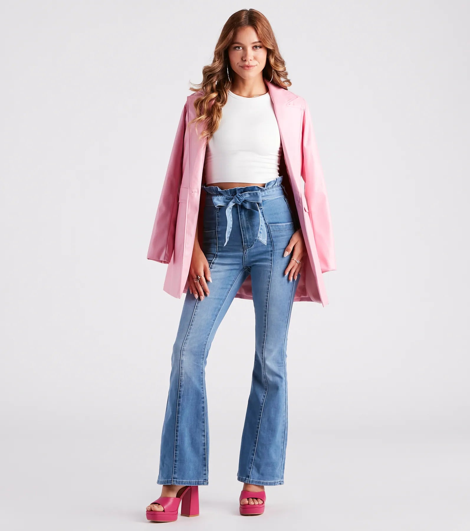 Pep Me Up Paperbag Flare Denim Jeans - Image 2