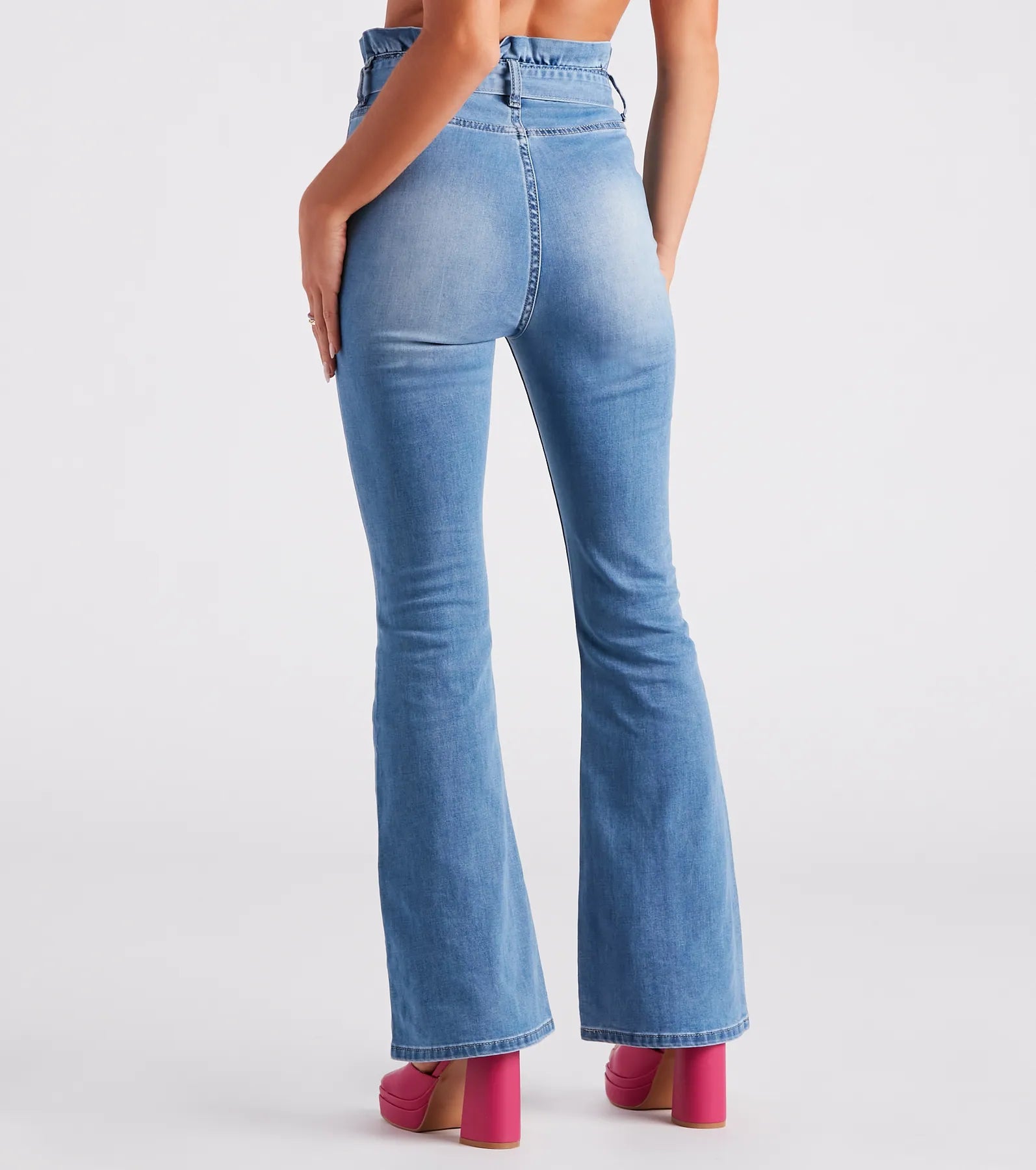 Pep Me Up Paperbag Flare Denim Jeans - Image 3