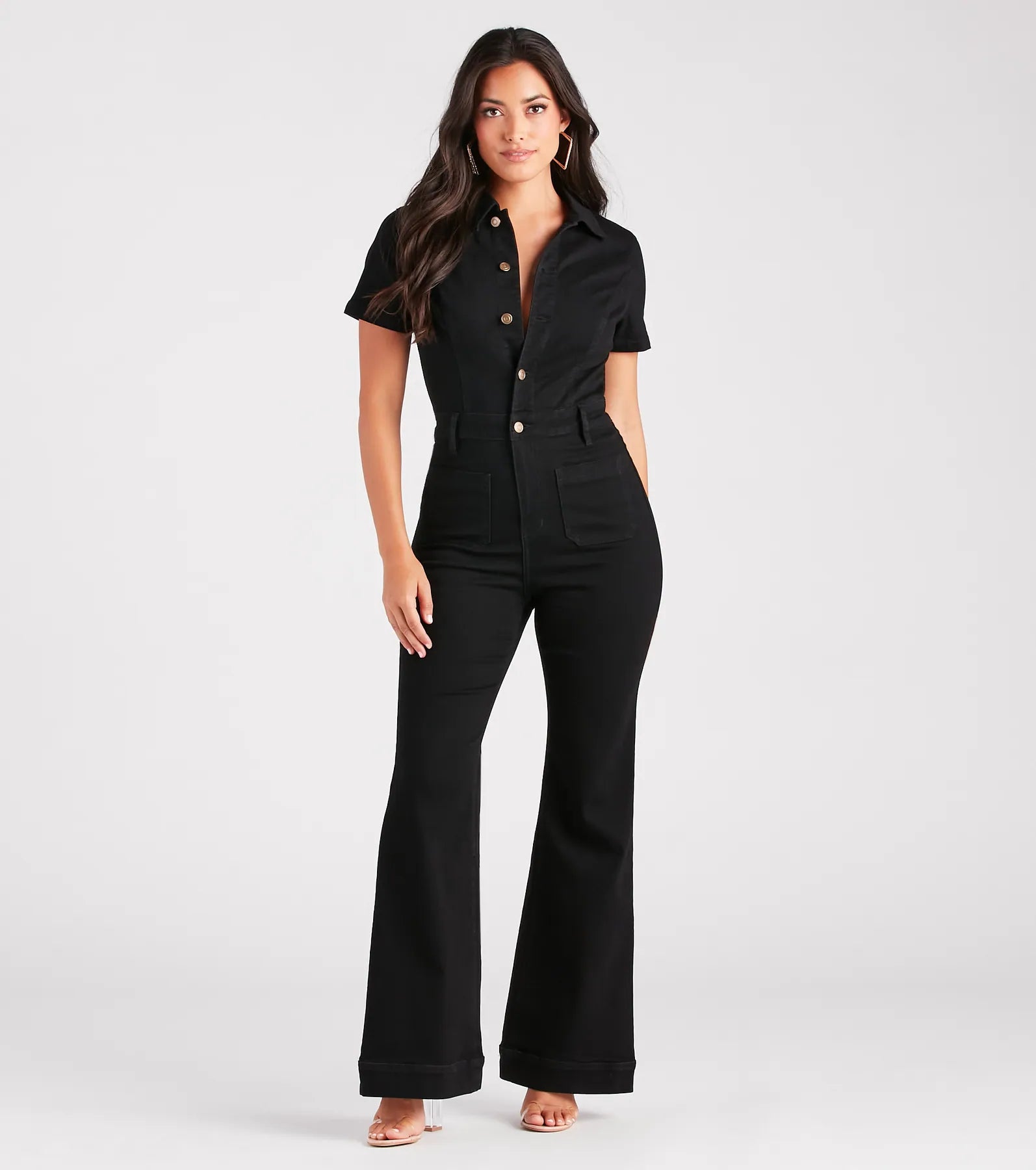 Gimme The Flare Denim Jumpsuit - Image 5