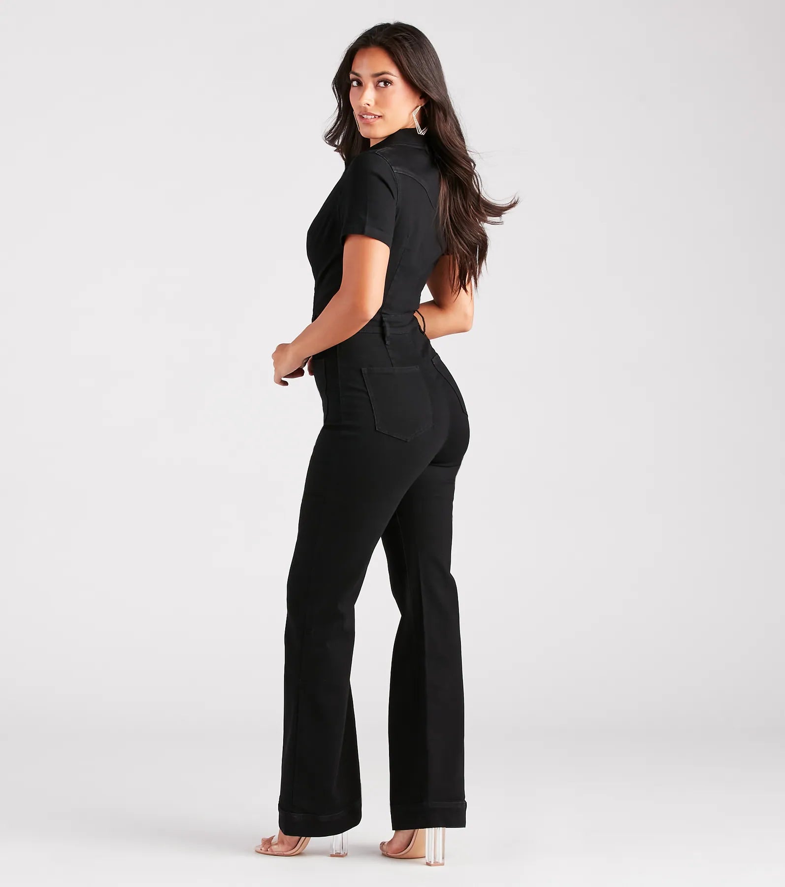 Gimme The Flare Denim Jumpsuit - Image 6
