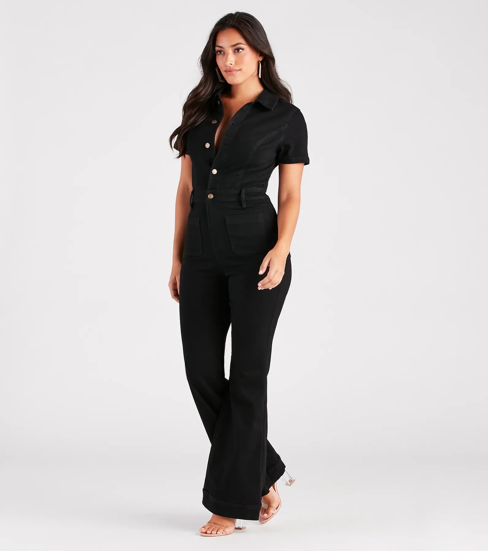 Gimme The Flare Denim Jumpsuit - Image 7