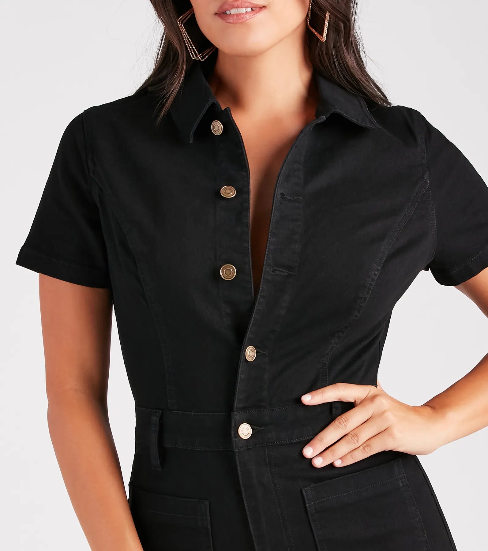Gimme The Flare Denim Jumpsuit - Image 8