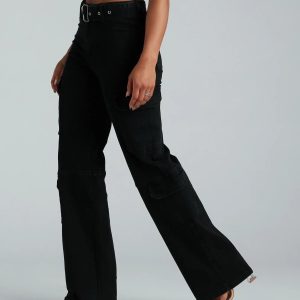 Especially Cool High-Rise Belted Cargo Denim Jeans