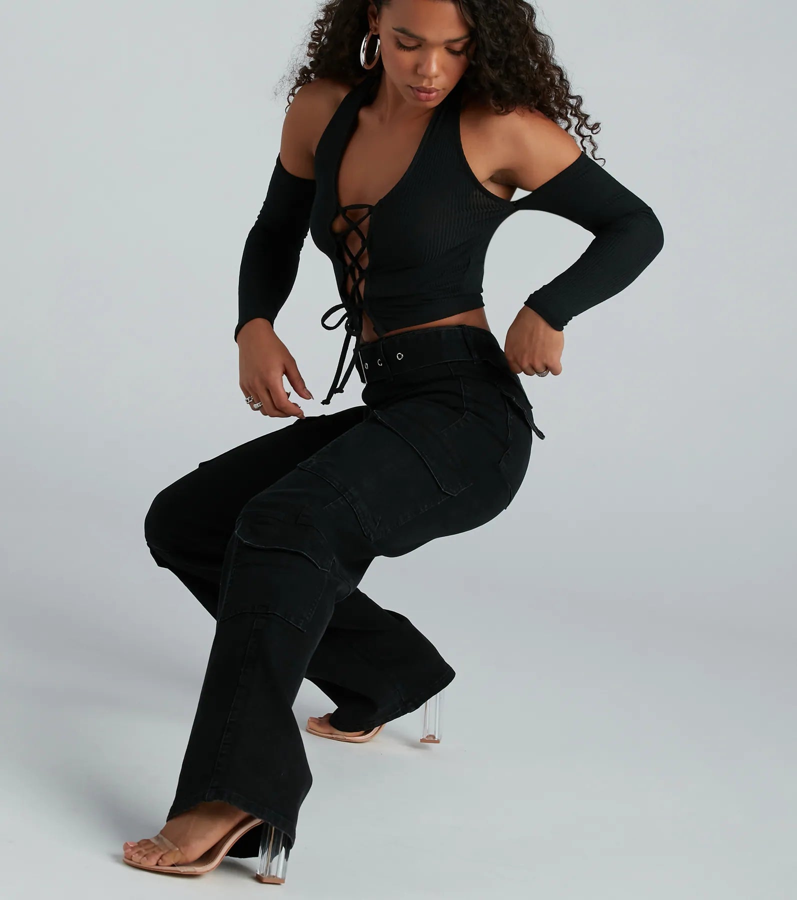 Especially Cool High-Rise Belted Cargo Denim Jeans - Image 3