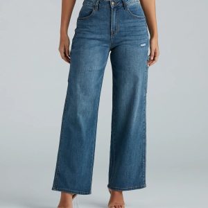 Trish Cargo Wide-Leg Jeans by Windsor Denim