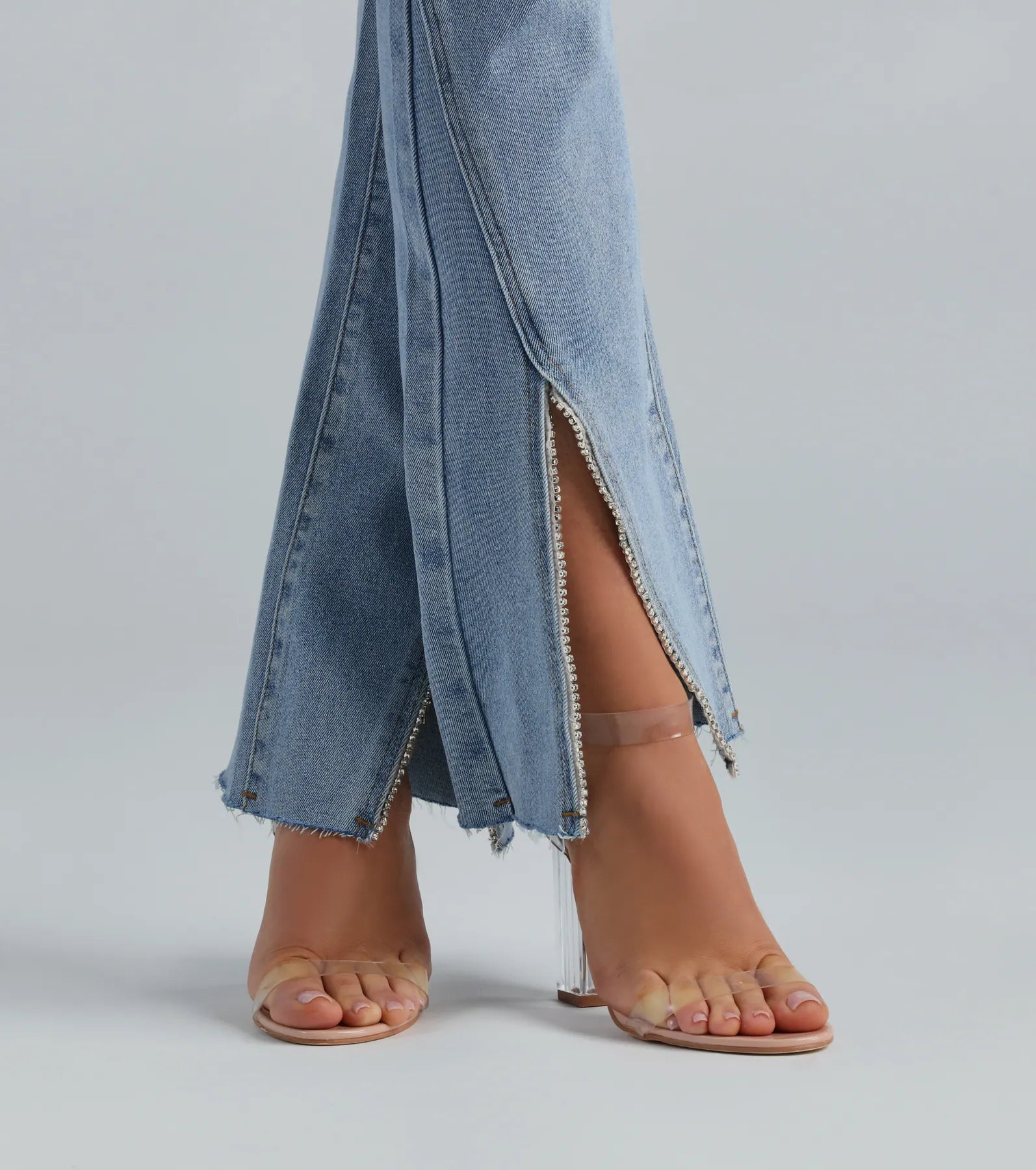 The Glam Treatment Rhinestone Flare Denim Jeans - Image 4