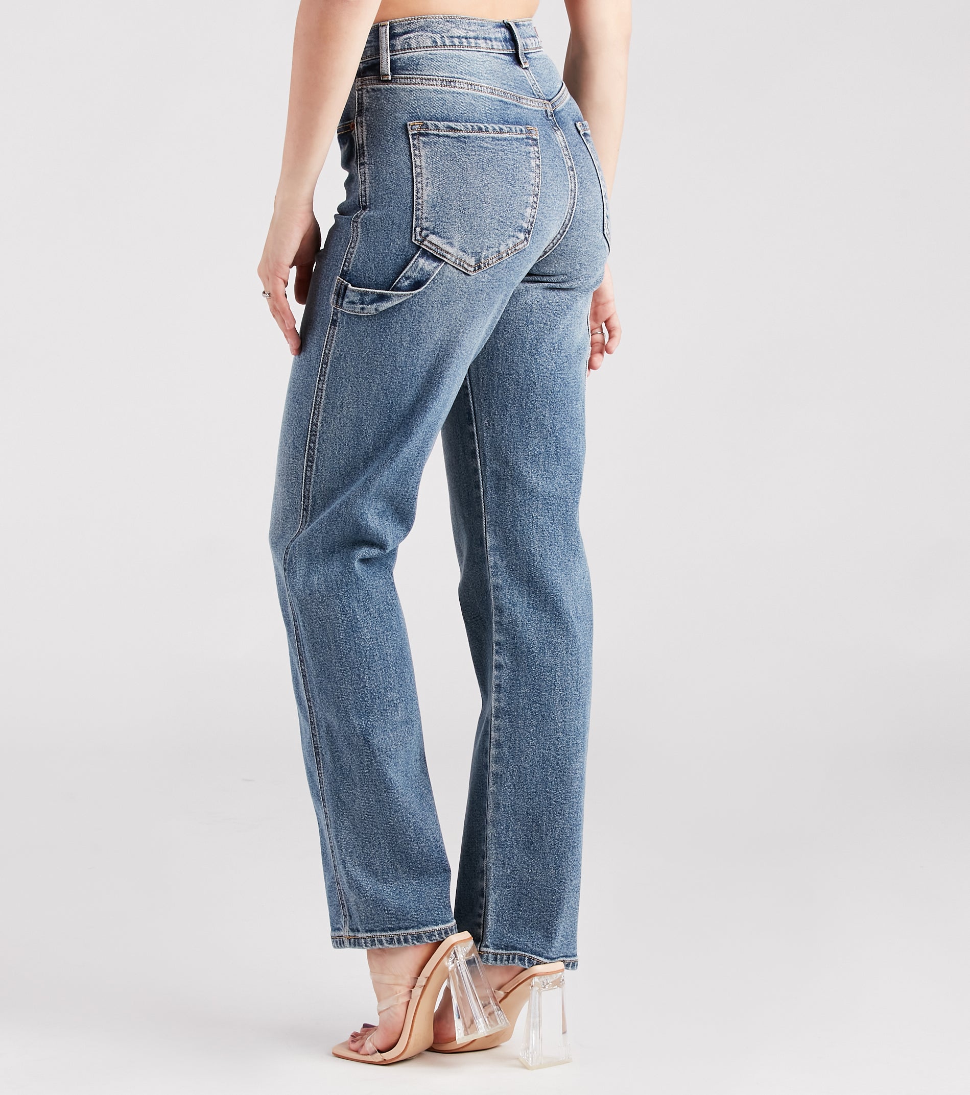 Hit The Jackpot Mid-Rise Straight-Leg Denim Jeans - Image 2