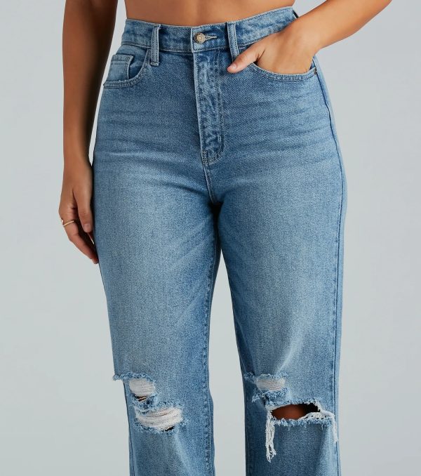Perfect Pair High-Rise Destructed Straight-Leg Jeans - Image 4